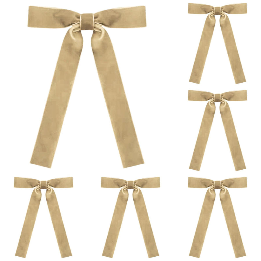 12 Velvet Gift Bows, 7 x 5 Inch Pre-Tied Christmas Ribbon Bows for Gift Wrapping, Gift Bags, Hampers, Boxes, Presents & Holiday Packaging