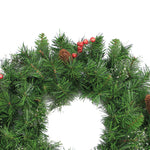 Northlight Iced Mixed Pine, Berries and Pinecones Artificial Christmas Wreath - 24" - Unlit – view 3