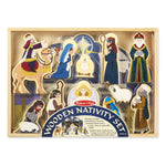 Melissa & Doug Classic Wooden Christmas Nativity Set With 4-Piece Stable and 11 Wooden Figures – view 3
