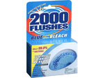 2000 flushes blue plus bleach automatic toilet bowl cleaner box, front view