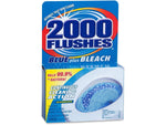 box of 2000 flushes blue plus bleach automatic toilet bowl cleaner tablets, front packaging view