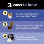 Hamilton Beach 49976 FlexBrew Trio 2-Way Coffee Maker, Compatible with K-Cup Pods or Grounds, Combo, Single Serve & Full 12c Pot, Black – view 2