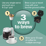 Hamilton Beach FlexBrew Coffee Maker, K Cup Pod Compatible Single Serve Coffee Maker & 12-Cup Coffee Pot, White – view 2