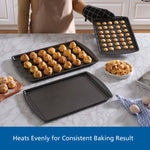 Mainstays 3-Piece Carbon Steel Nonstick Cookie Sheet Set, Gray – view 3