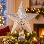 Projection LED Star Christmas Tree Topper, Silver, 10", by Holiday Time – view 2
