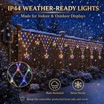 Laybasic Christmas Net Lights Outdoor, 16.4 FT x 2 FT LED Triangle Mesh Fairy String Lights Christmas Curtain Lights with 8 Dynamic Modes, Waterproof for Fence Roof Railing Wall Balcony, Multicolor – view 3