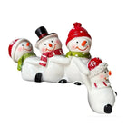 Christmas Snowman Decorations Cagogo Resin Christmas Snowman Statue Set, 4 Piece Outdoor Indoor Snowman Decorations, Winter Holiday Tabletop Decor, Festive Christmas Ornaments for Home – view 2