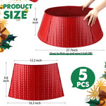 Ayieyill 28" Christmas Tree Collar, Christmas Tree Collar Basket Skirt for Large Christmas Tree, Tree Skirt Accessory | Red | Metal – view 2