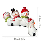 Christmas Snowman Decorations Cagogo Resin Christmas Snowman Statue Set, 4 Piece Outdoor Indoor Snowman Decorations, Winter Holiday Tabletop Decor, Festive Christmas Ornaments for Home – view 3