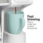 Hamilton Beach FlexBrew Coffee Maker, K Cup Pod Compatible Single Serve Coffee Maker & 12-Cup Coffee Pot, White – view 3