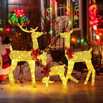 Zimtown Outdoor Christmas 3-Piece Lighted Reindeer Set 2-D for Outdoor Yard Decor LED Lights, Golden – view 3