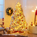 7 Feet Pre-Lit Snow Flocked Christmas Tree with Warm White LED Lights – view 3