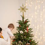 Christmas Angel Tree Topper Christmas Doll Tree Top Star Gold Red Winged Fabric Dress Christmas Decoration Xmas Tree Ornaments Decoration – view 3