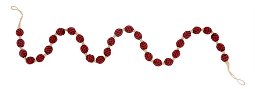 Holiday Time Set of 2 - 6ft Red/ Black Fabric Garland (Set of 2 garlands 6 feet each) – view 2