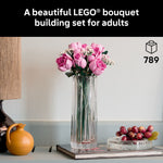 LEGO Botanicals Bouquet of Pink Roses Artificial Flowers - Building Blocks for Adults, Ages 18+ - Gift for Birthdays or Special Occasions - Flowers for Home Office, Shelf or Room Decor - 10374 – view 3