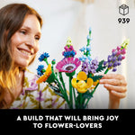 LEGO Botanicals Artificial Wildflower Bouquet - Fake Indoor Flower Building Set for Home, Kitchen, Desk Decoration, Adults Ages 18+ - Birthday or Anniversary Gift Idea - 10313 – view 3