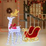 UBesGoo 5FT Outdoor Yard Decoration Set Christmas Reindeer and Sleigh with LED Light – view 3