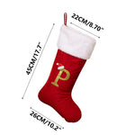 Lilixerw Christmas Stocking with Initial,Velvet Christmas Stockings with Letter Embroidered,Christmas Gift Socks for Fireplace,17.7 x 10.2 x 8.7 inch,Letter P – view 3