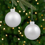 Northlight Shiny and Matte Glass Ball Christmas Ornaments - 2.5" - Silver - 40ct