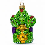 Mythical Multi Head Dragon Folk Tale Character Glass Christmas Ornament – view 2
