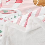 Christmas Fleece Throw Blanket Gingerbread Man Sherpa Blanket for Kids Women Plush Fuzzy Xmas Decor 40"x50" Pink for Bed Couch Chair Living Room Bedroom Decor – view 3