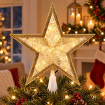 LED Glitter Star Christmas Tree Topper, Gold, 10.75", by Holiday Time – view 2