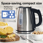 Hamilton Beach 1.2L Electric Kettle, 1500 W, Electric Tea & Water Kettle with Auto Shut-Off, Boil-Dry Protection & Water Monitor, Stainless Steel – view 3