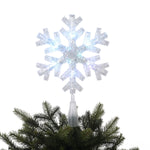 LED Color-Changing Snowflake Christmas Tree Topper, White, 11.75", by Holiday Time – view 3