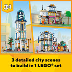 LEGO Creator 3 in 1 Main Street Building Toy Set, Features a Toy City, Art Deco Building, Market Street, Hotel, Café, Music Store and 6 Minifigures, Endless Play Possibilities for Kids, 31141 – view 3