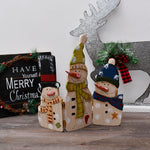 Wood Snowman Tabletop Decoration Triple Snowman Decorative Folding Screen Wooden Christmas Signs Centerpiece Xmas Holiday Decor – view 3