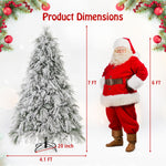 7 Feet Pre-Lit Snow Flocked Christmas Tree with Warm White LED Lights – view 2