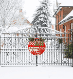 Eveokoki Christmas Door Wreath Holly Jolly Home Hanging Wall Sign for Front Door 11'' Round Xmas Tree Winter Wreath Wooden Porch Signs with Bow Porch Farmhouse Home Wall Decor – view 3