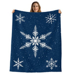 Navy Blue Christmas Fleece Throw Blanket for Couch, Xmas Snowflake Winter Microfiber Flannel Blanket for All Season, Lightweight Soft Throw Blankets for Bed, Sofa, Travel, 50"x60" – view 2