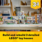 LEGO Creator 3 in 1 Modern House Toy to 3-Story City Building to Forest Cabin, Model House Playset for Kids, Art Building Sets, Gift Idea for Boys and Girls Aged 9 and Up, 31153 – view 3