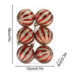 Fwttom Christmas Balls Ornaments, 6pcs Multiple styles Shatterproof Christmas Ornaments Set, Christmas Shatterproof Ball Xmas Tree Decor for Home Holiday Party, 2.3" – view 2