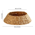 Woven Plastic Christmas Tree Collar, Dark Brown Textured Tree Base Ring, Rustic Farmhouse Skirt Replacement For Artificial Xmas Trees Indoor Holiday Decor Brown 24In – view 3