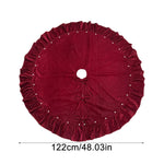 Christmas Tree Skirt, 48 Inch Camel Velvet Ruffled Tree Skirt, Vintage Christmas Decor, Farmhouse Christmas Home Decor, Christmas Decorations for Home, Warm Soft Xmas Tree Base – view 3