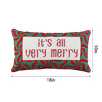Holiday Time Merry Decorative Lumbar Christmas Pillow, Green/Red – view 3