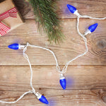 Northlight LED C7 Christmas Lights - Blue - 16' White Wire - 25ct