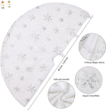 Ayieyill Christmas Tree Skirt, 48 Inches Faux Fur White Christmas Tree Skirt for Christmas Tree Decorations Xmas Tree Skirt (Snowflake) – view 2