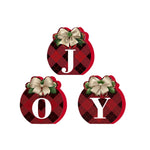 Buffalo Plaid Christmas Wreaths for Front Door - 3pcs Rustic Christmas Decor Joy Signs Wreaths for Door Holiday Xmas Garage Door Wall Decorations,Christmas Decorations Outdoor – view 2