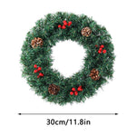 24-Inch Artificial Christmas Wreath with Pine Cones, Red Berries, and Frosted Tips for Holiday Decoration – view 3