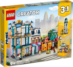 LEGO Creator 3 in 1 Main Street Building Toy Set, Features a Toy City, Art Deco Building, Market Street, Hotel, Café, Music Store and 6 Minifigures, Endless Play Possibilities for Kids, 31141 – view 2