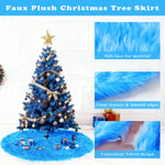 Gynky 48" Christmas Tree Skirt, Luxury Soft Ultra Plush Toscana Fabric Holiday Tree Base Cover Faux Fur Xmas Tree Mat Decorations Home Décor, Blue – view 2