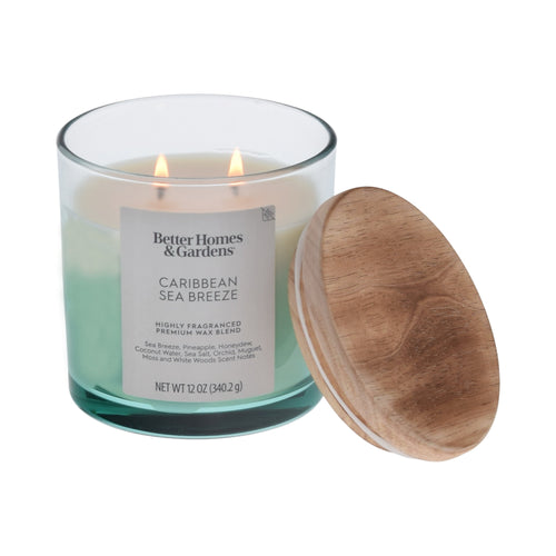 Better Homes & Gardens Caribbean Sea Breeze Scented 2-Wick Ombre Jar Candle, 12 oz
