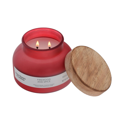 Better Homes & Gardens Firewood and Spice Scented 2-Wick Frosted Bell Jar Candle, 18 oz
