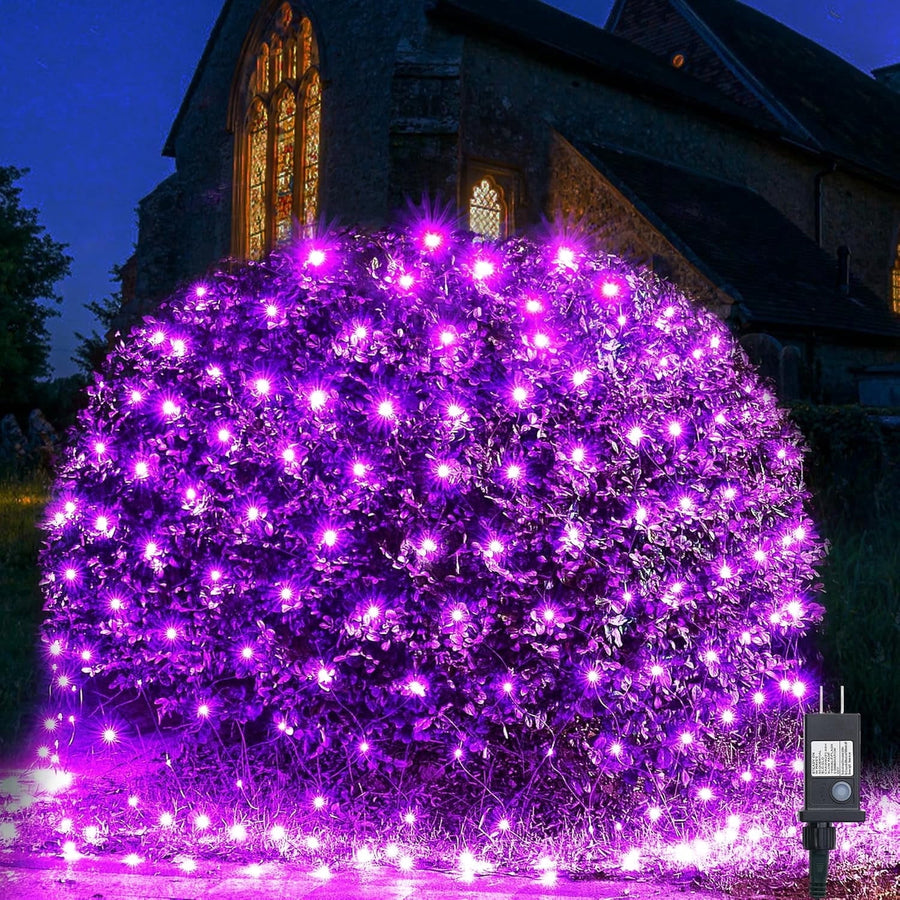 Christmas Net Lights Outdoor, 192 LED 9.8Ft x 6.6Ft Net Lights, Waterproof Christmas Outdoor Mesh Lights for Tree Bushes Holiday Party Garden, Holiday Wedding Party Decorations