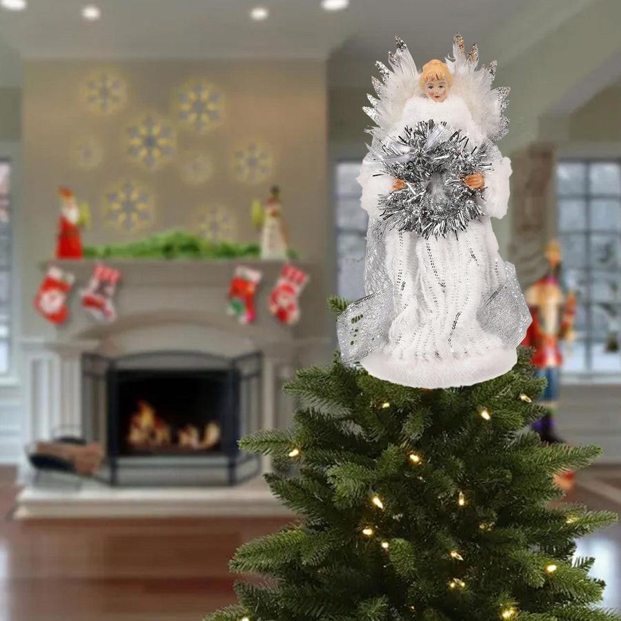 Christmas Tree Star Topper, Santa or Angel Two Styles for Xmas Tree, 13.2x10.6in