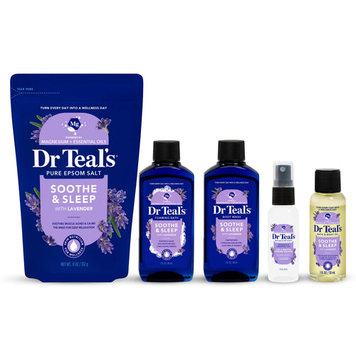 Dr Teal's Wellness Essentials Soothe & Sleep with Lavender Bath & Body Gift Set, 5 Piece