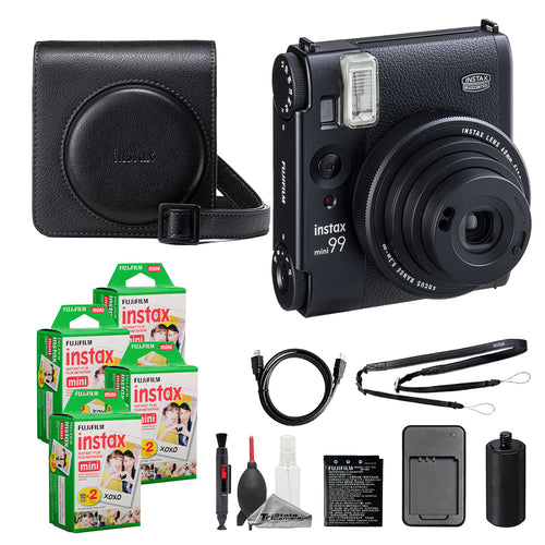 Fujifilm Instax Mini 99 Instant Film Camera (Black) + Case + Instax Mini Instant Film (80 Sheets) + Cleaning Kit